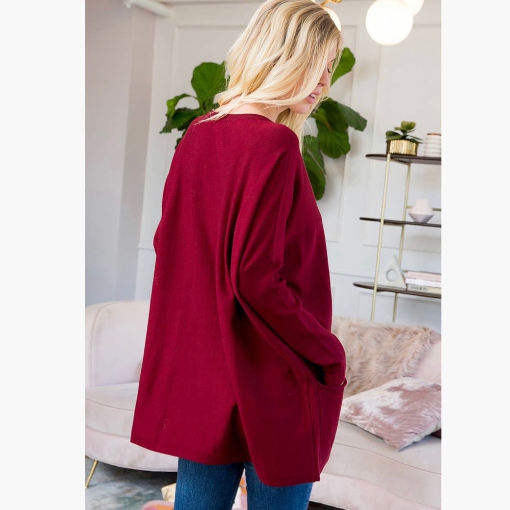 Burgundy Oversized Sweater - Picture 5 of 5